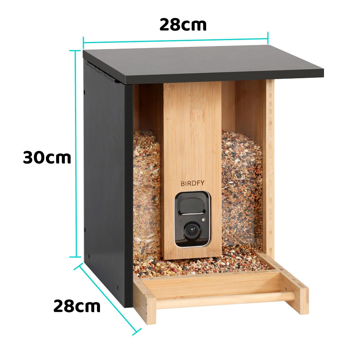 Birdfy Bamboo Bird Feeder with Solar Panel, HD Camera & Lifetime AI Feature Access