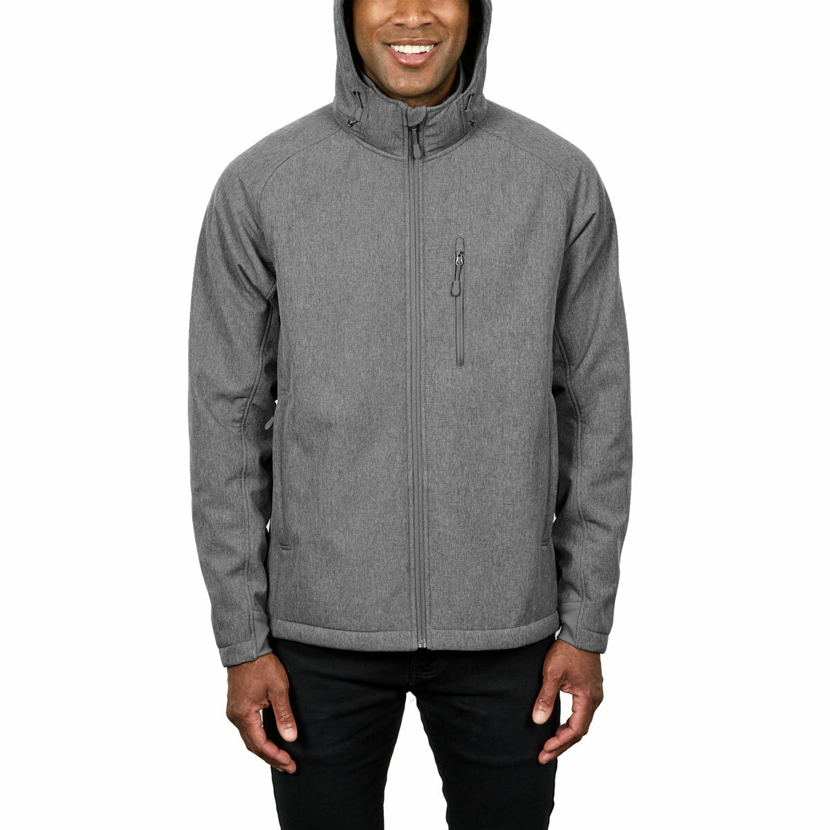 Kirkland Signature Men's Sherpa Lined Softshell Jacket in Grey