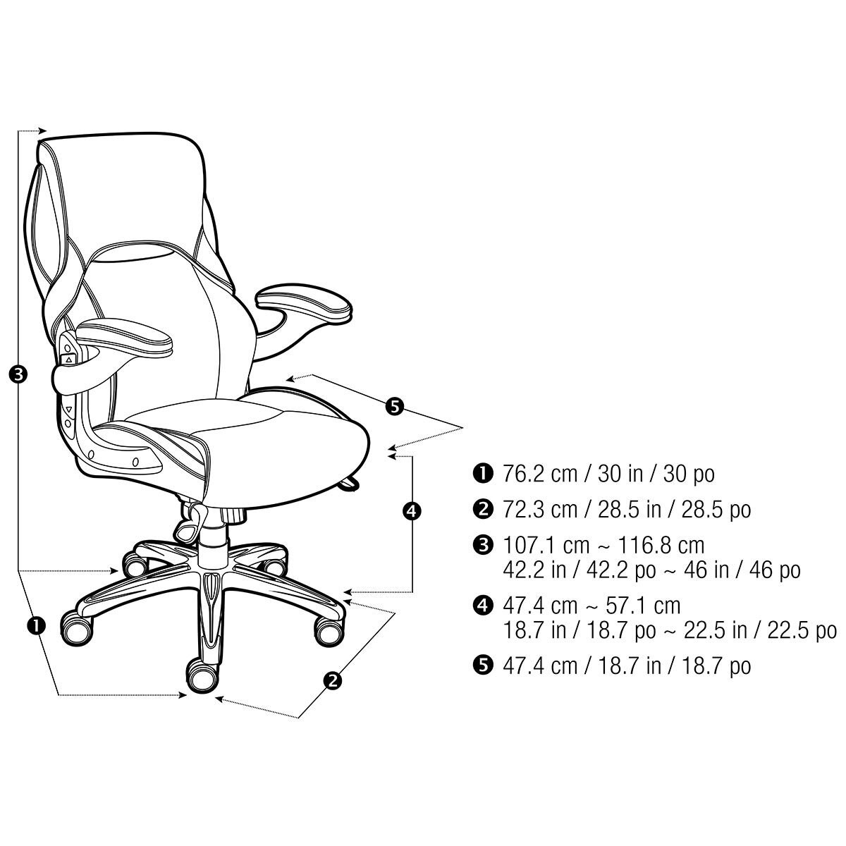 True Innovations Black Bonded Leather Managers Chair Costco UK