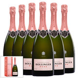 6 Bottles of Bollinger NV Rose Champagne, 6 x 75cl with Gift Boxes