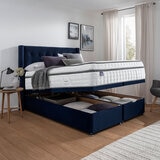 Silentnight Velvet Full Ottoman Divan Base with Bloomsbury Headboard in 2 Colours & 3 Sizes