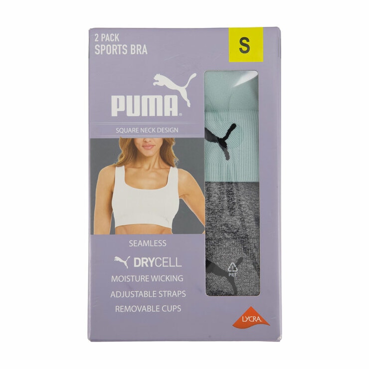 Puma Square Neck Sports Bra 2 Pack