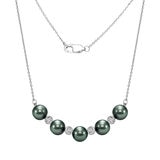 8-9mm Tahitian Pearl Necklace, 18ct White Gold