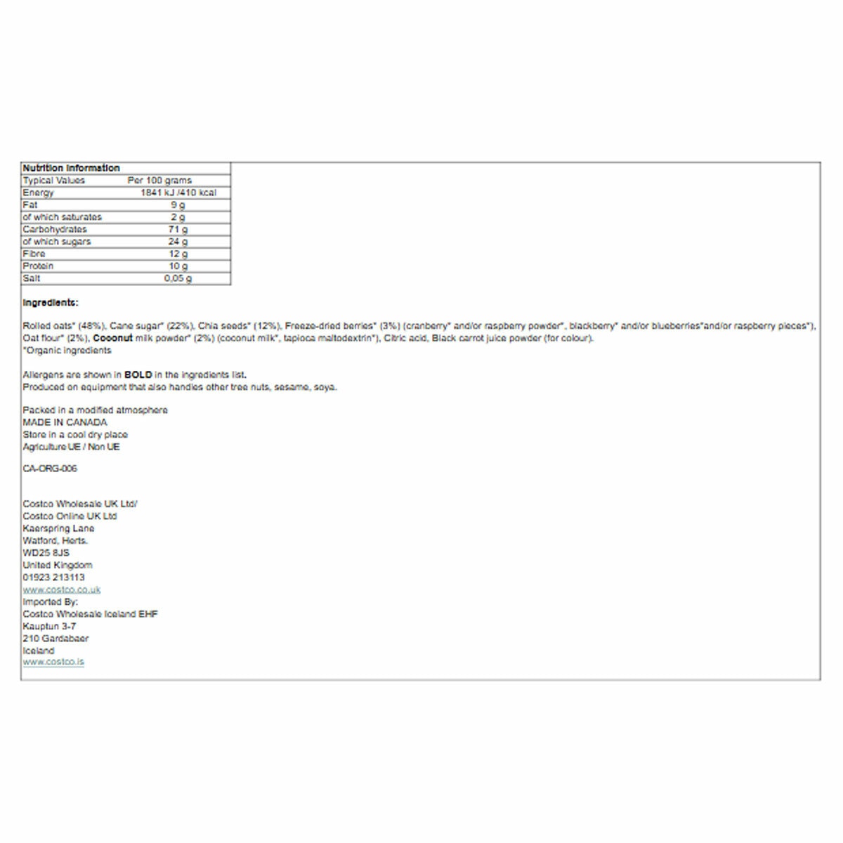 Nutritional Information