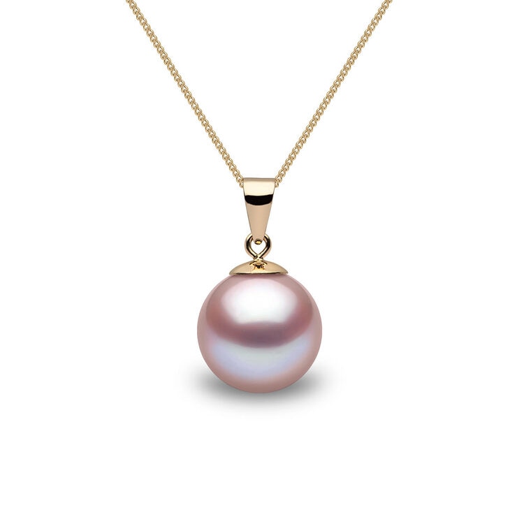 Freshwater Pink Pendant, 18 Yellow Gold Freshwater Pink Pendant, 18 Yellow Gold