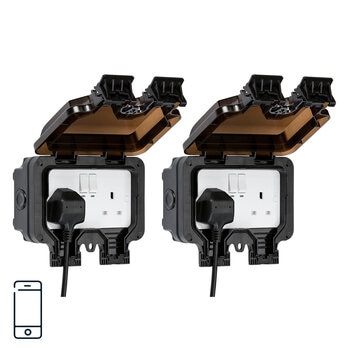 Knightsbridge Smart Outdoor Socket - 2 pack