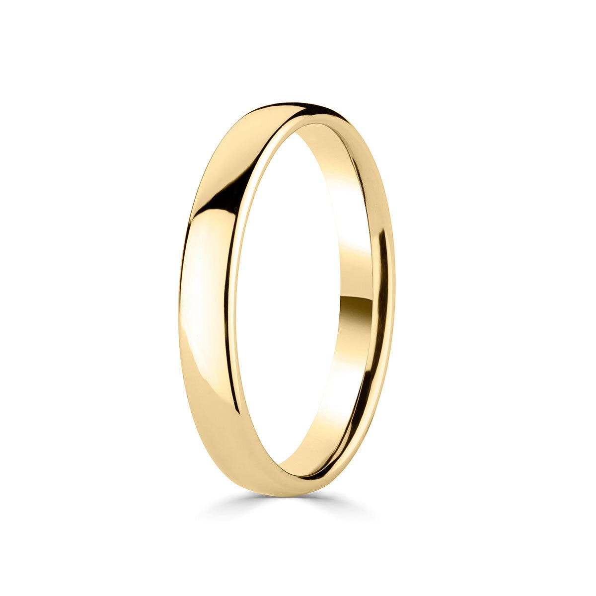 3.0mm Basic Light Court Wedding band. 18ct Yellow Gold