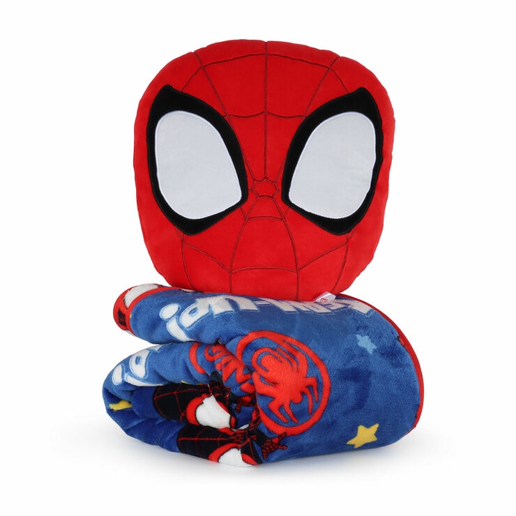 Disney Character Spider Man Blanket & Nogginz Cushion Set
