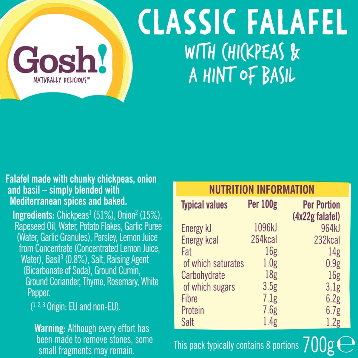 Gosh Mediterranean Classic Falafel, 700g