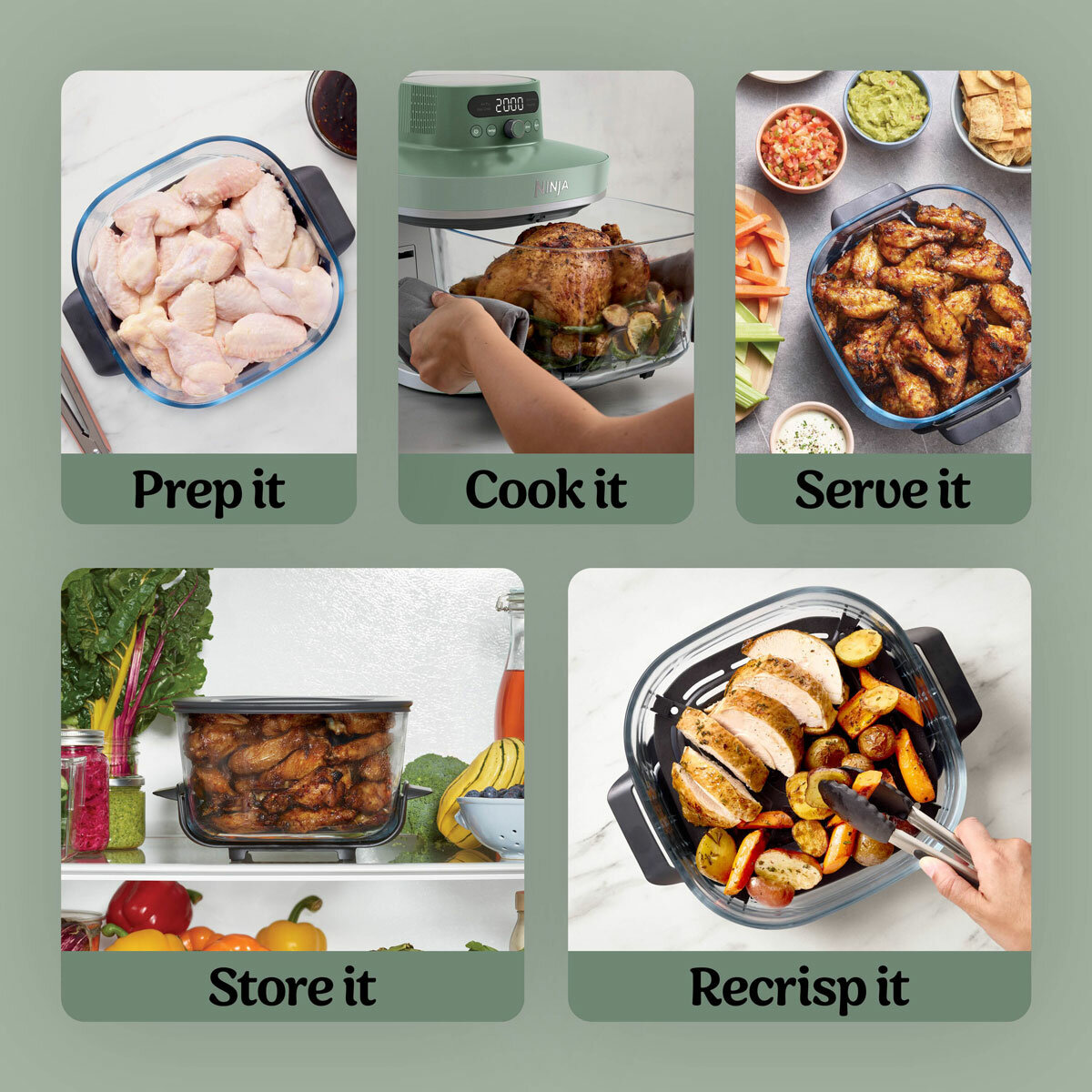 Lifestyle image of how the glass container can be used