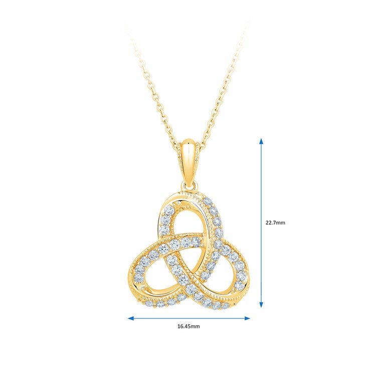 0.34ctw Round Brilliant Cut Diamond Knot Pendant, 14ct Yellow Gold 0.34ctw Round Brilliant Cut Diamond Knot Pendant, 14ct Yellow Gold