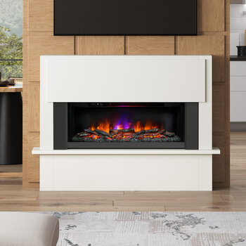Flare Fairview Electric Fireplace Suite in White, 2kW