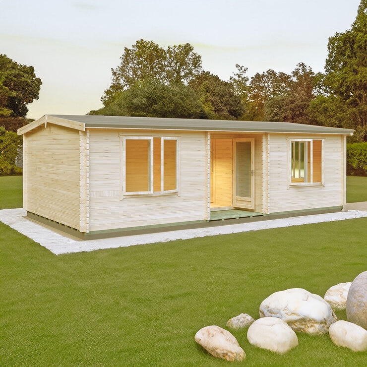 Delivered Shire Whinfell 44mm Log Cabin 20 x 10ft (6 x 3m)