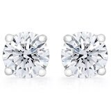 0.70ctw Round Brilliant Cut Diamond Stud Earrings, 18ct White Gold