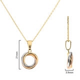 Three Colour Knot Pendant, 14ct Yellow, Rose &White Gold