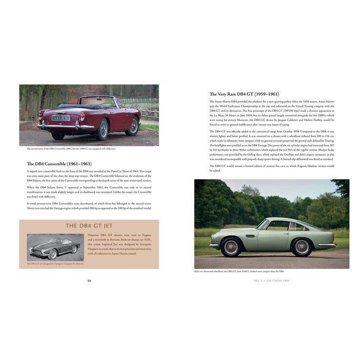 Page spread describing the DB4 Convertible and GT Page spread describing the DB4 Convertible and GT