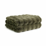 House & Home Bubble Faux Fur Throw in Green, 152 x 177 cm