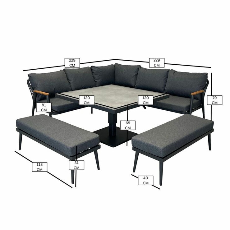 Bramblecrest Antibes 4 Piece Deep Seating Corner Patio Set