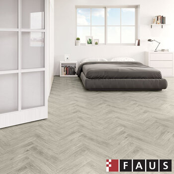 Faus Grey Rivau Herringbone Effect 8mm AC6 Laminate Flooring Planks- 2.07m² Per Pack