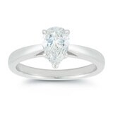 1.0ct Pear Cut Diamond Solitaire Ring, Platinum