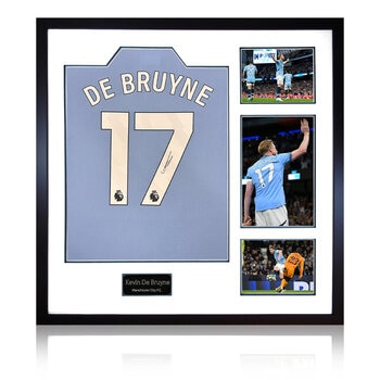 Kevin De Bruyne Signed Framed Manchester City Football Shirt including 3 Photos