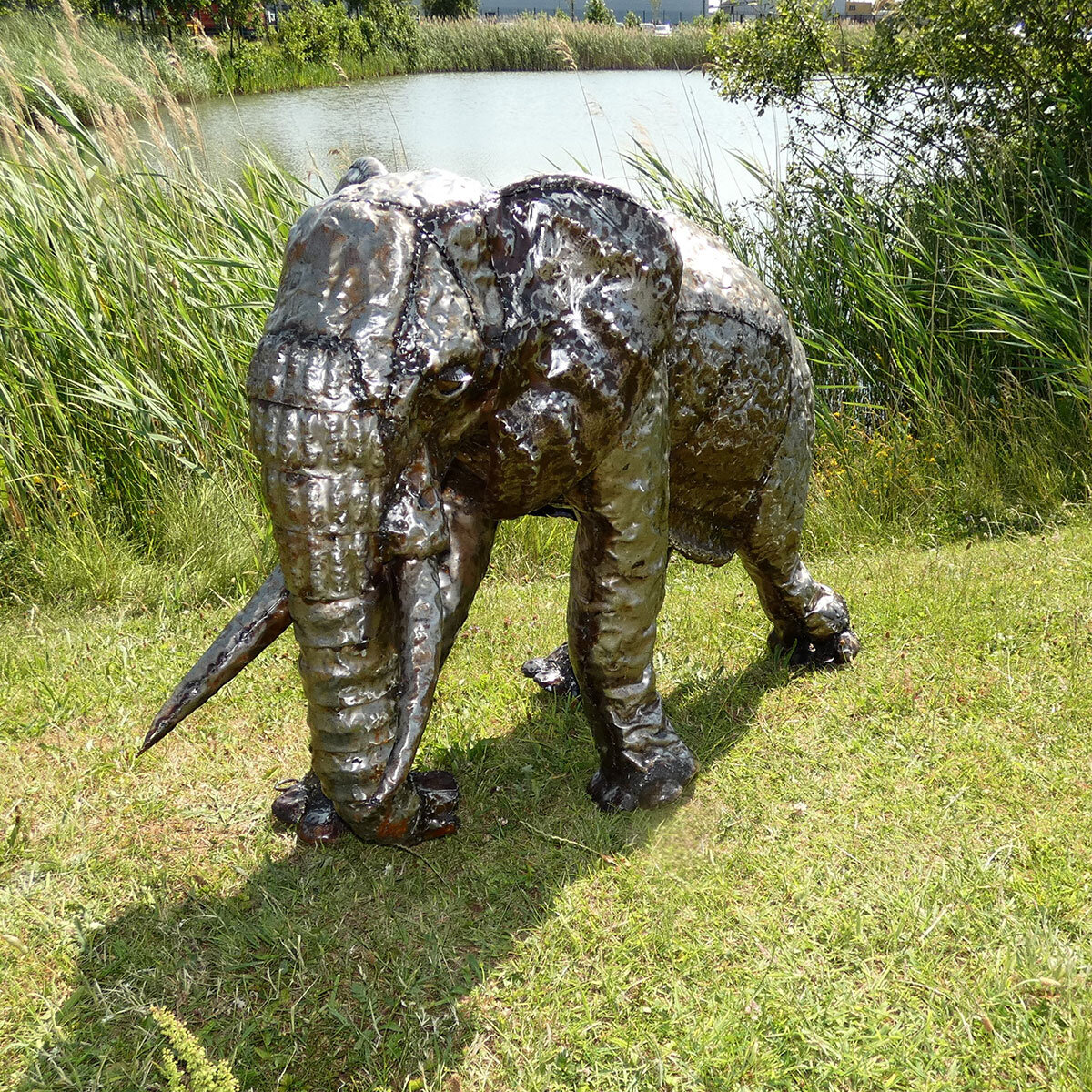Pangea 2ft Elephant Ornamental Metal Structure - Baby