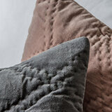 Galley Quilted Velvet Cushion in Charcoal