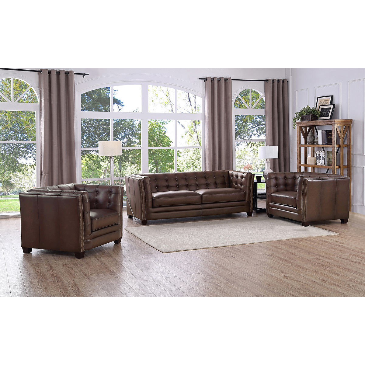 Belmond Brown Leather Armchair Costco UK