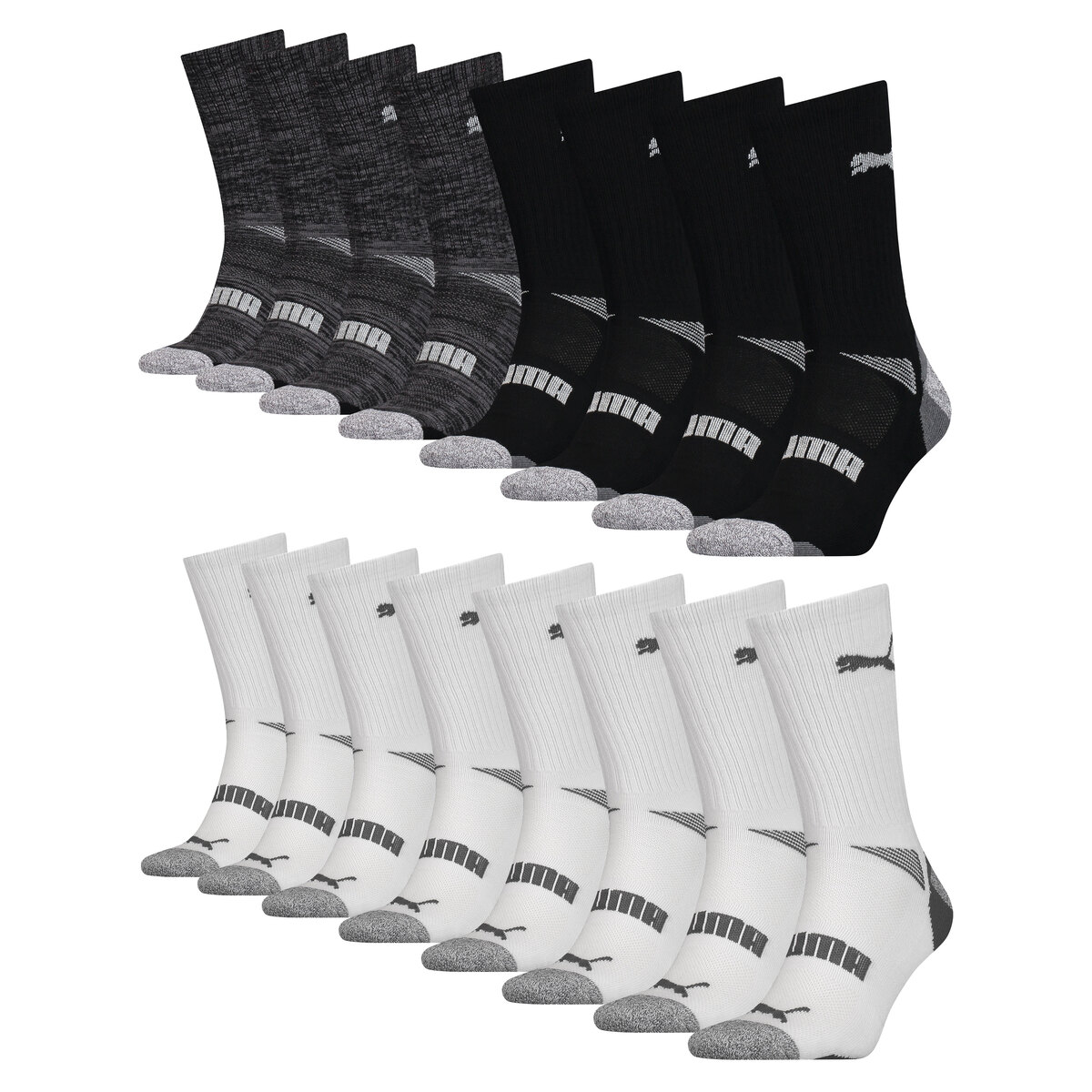 Puma Men's Crew Socks, 8 Pack in 2 