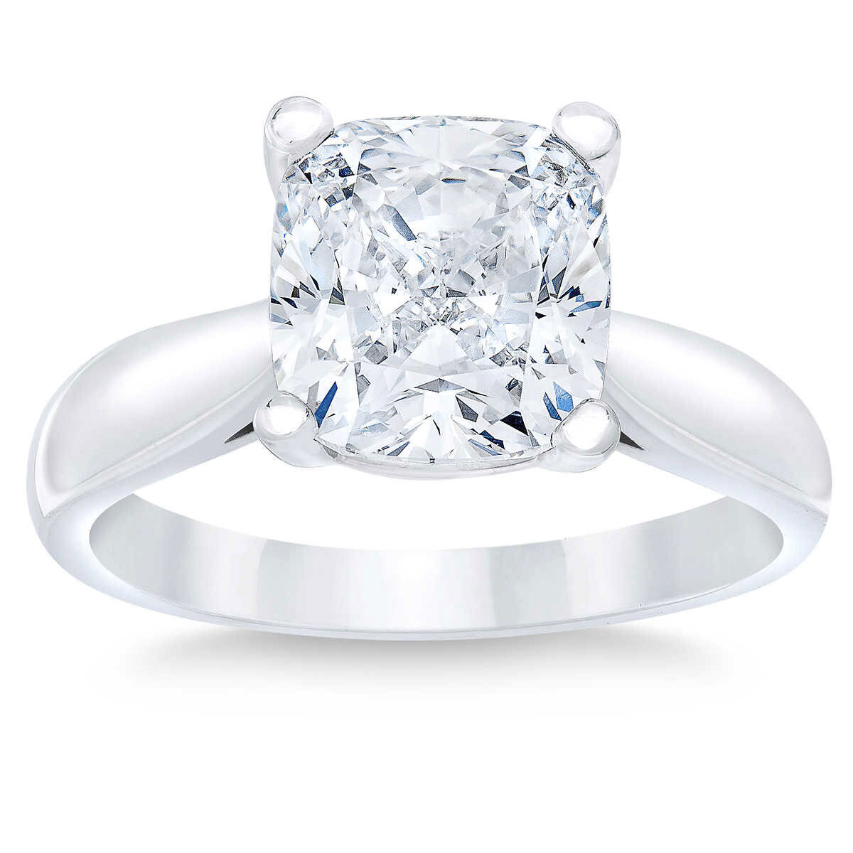 5.04ct Cushion Cut Diamond Solitaire Ring, Platinum