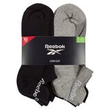Reebok Men's Trainer Sock 10 Pack in Black/Grey