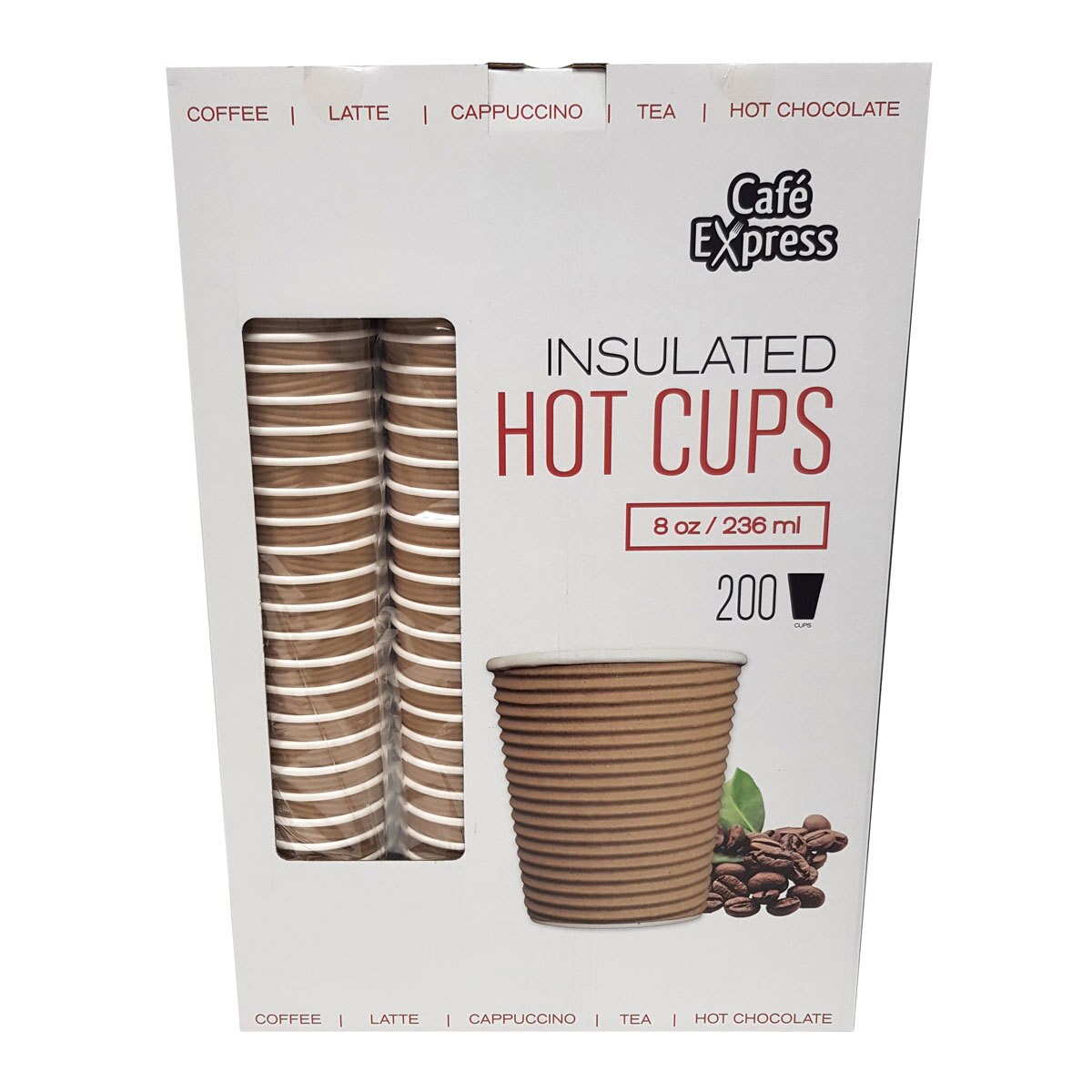 Cafe Express Ripple Coffee Cup 8oz, Pack of 200 Costco UK