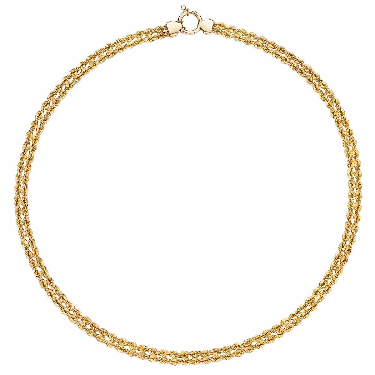 Double Rope Necklace, 14ct Yellow Gold Double Rope Necklace, 14ct Yellow Gold