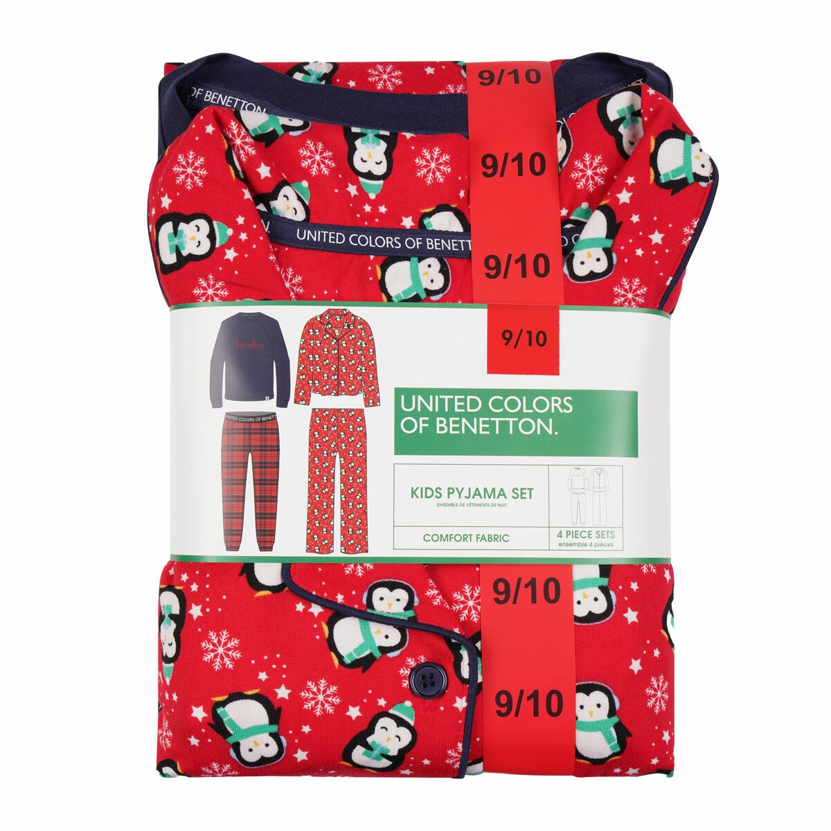 United Colours of Benetton Kids 4 Piece Pyjama Set in Red
