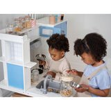 Buy Plum Penne Pantry Wooden Corner Kitchen with Fridge - Berry Blue Lifestyle2 Image at Costco.co.uk