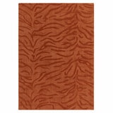 Asiaitc Tigra Rug in burnt orange colour with tiger print pattern Asiaitc Tigra Rug in burnt orange colour with tiger print pattern