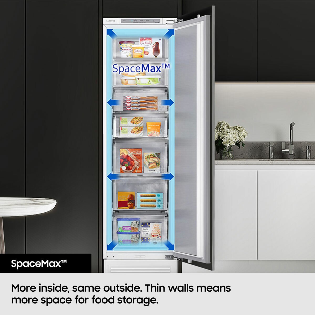 Samsung RR39C7BJ5SA/EU 377L Upright Fridge, E Rated in Silver