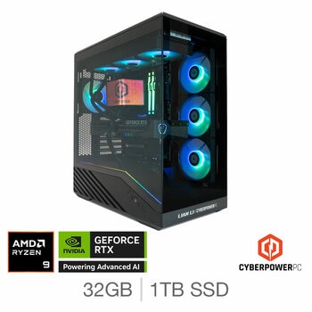 CyberPower, AMD Ryzen 9, 32GB RAM, 1TB SSD, NVIDIA GeForce RTX 5090, Gaming Desktop PC