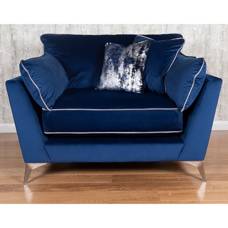 Roko Blue Velvet Snuggler Chair Costco UK