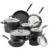 Circulon Premier Hard Anodised Induction 13 Piece Cookware Set in Black