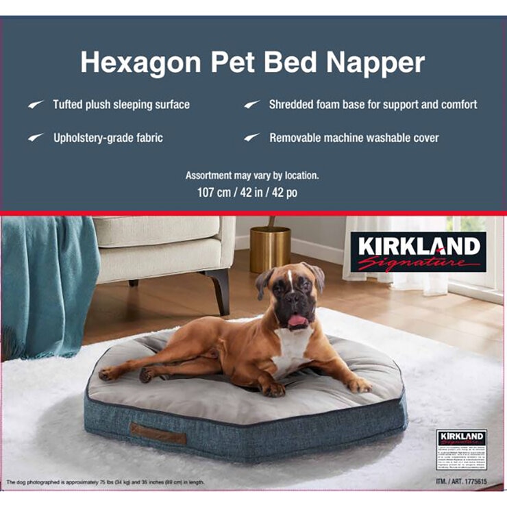 Kirkland Signature Hexagon Napper Pet Bed 42" (106.7cm) in Blue Suede Kirkland Signature Hexagon Napper Pet Bed 42" (106.7cm) in Blue Suede