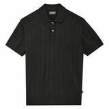 Chaps Men's Ribbed Knit Polo in Black Chaps Men's Ribbed Knit Polo in Black
