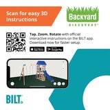 Image with a QR code to scan for 3D building instructions on the BILT app