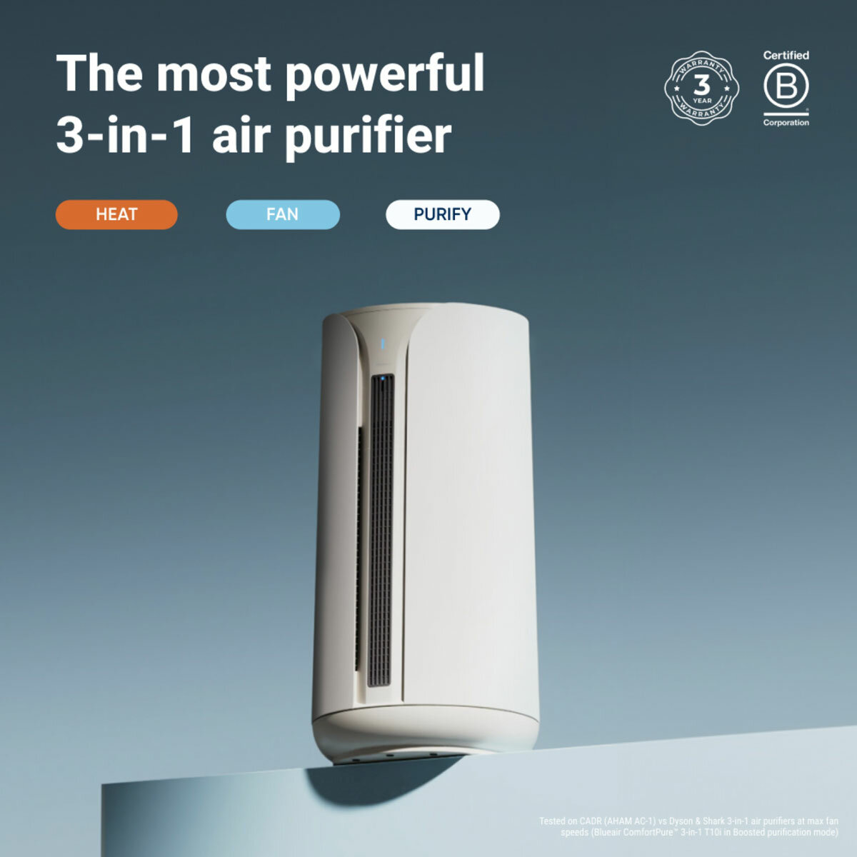 Lifestyle image of Blueair T10i ComfortPure™ 3-in-1 Air Purifier that heats, fans and purifies Lifestyle image of Blueair T10i ComfortPure™ 3-in-1 Air Purifier that heats, fans and purifies