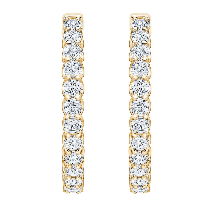 1.00ctw Diamond Hoops, 14K Yellow Gold