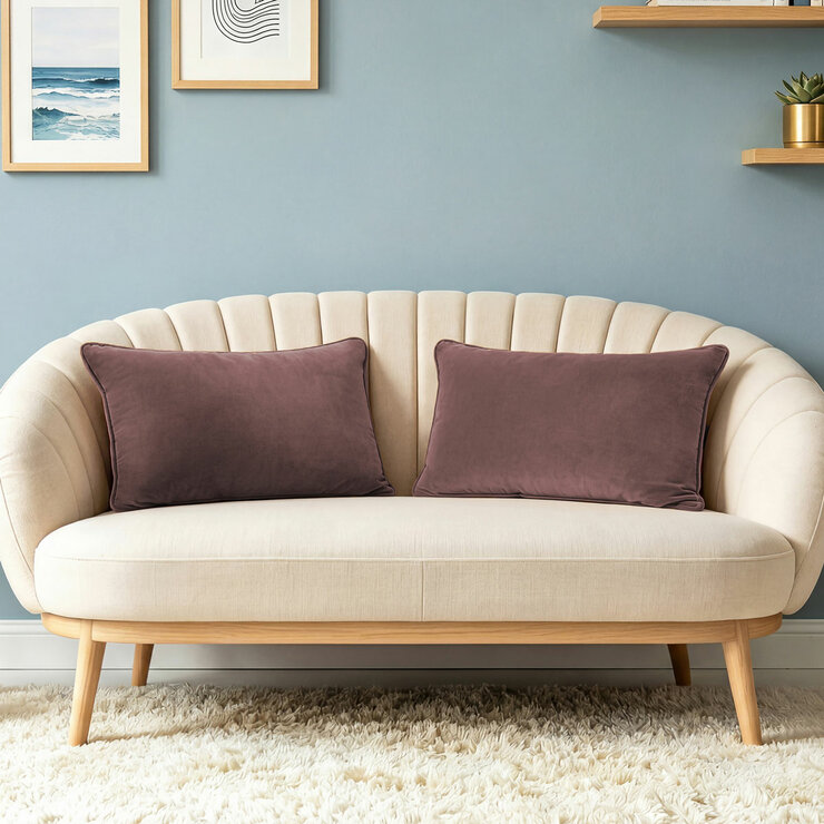 Sutton Place Collection Velvet Cushion 2 Pack in 3 Colours, 35 x 55 cm