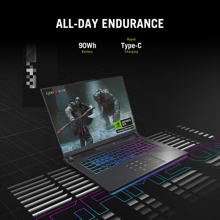 ASUS ROG Strix G16, AMD Ryzen 9, 32GB RAM, 1TB SSD, NVIDIA GeForce RTX 5060, 16 Inch Gaming Laptop, G614PM-RV015W