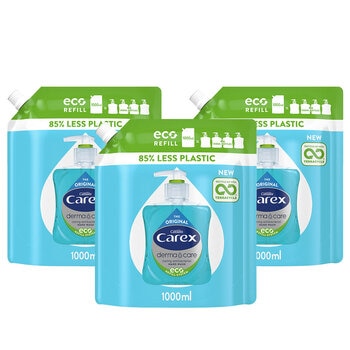 Carex Antibacterial Liquid Hand Soap Refill, 3 x 1L