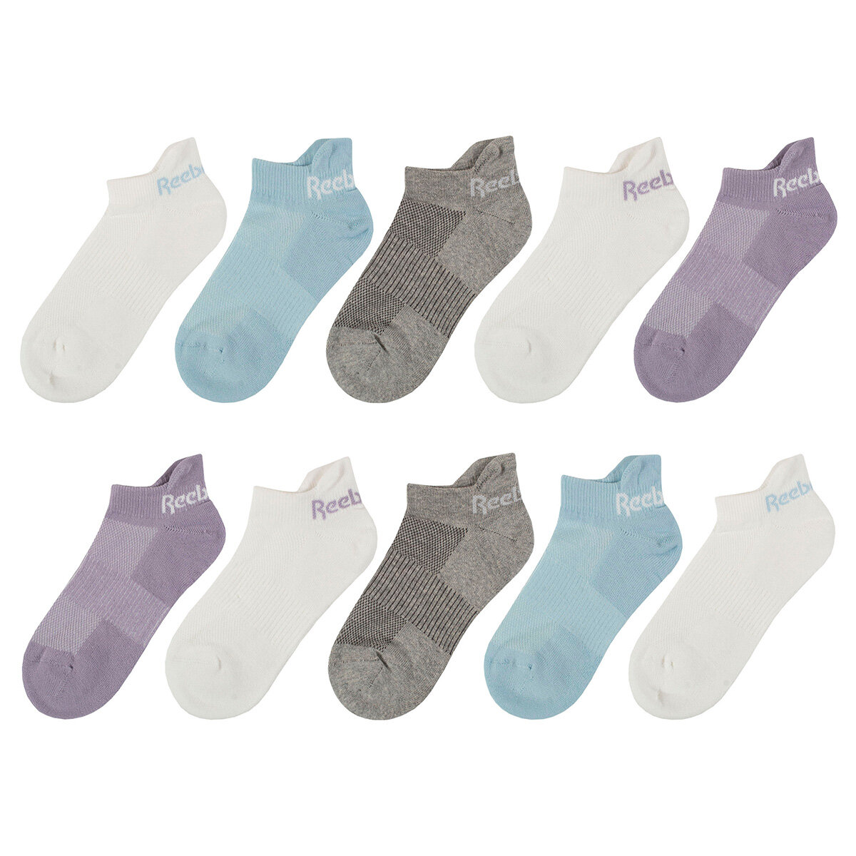 Reebok Ladies Low Cut Sock 10 Pack in Multicolour