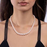 5mm-8mm Freshwater White Pearl Graduated Necklace, 18ct Yellow Gold